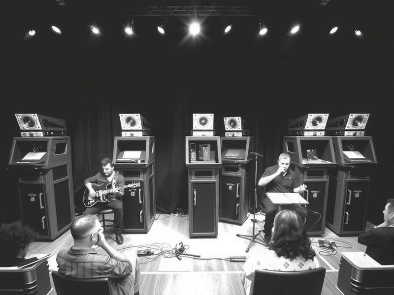 A dynamic stage performance capturing the energy of a virtual band in the BAND game