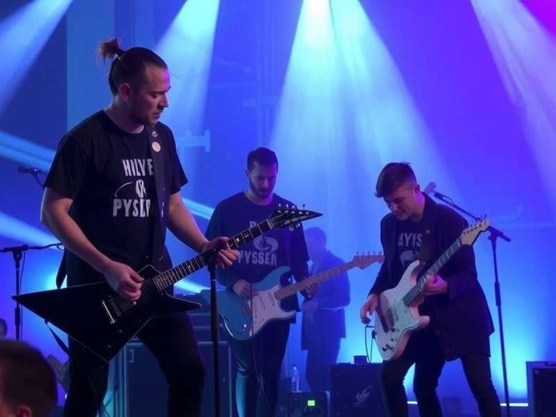 Close-up of a mixing console with glowing sliders