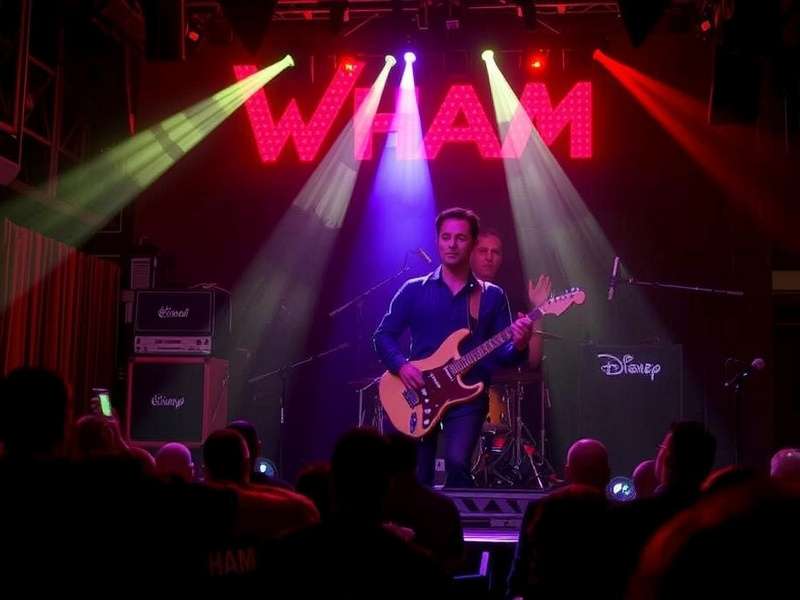 Wham! band performing live in their prime - George Michael and Andrew Ridgeley on stage