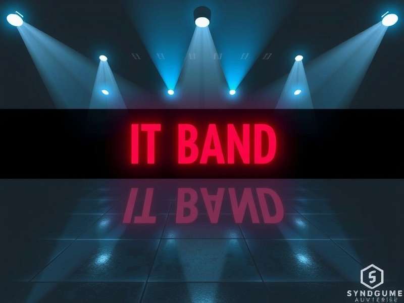 Detailed anatomical illustration of the Iliotibial Band running from hip to knee