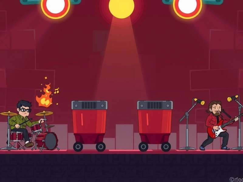 Eclectic mix of musical instruments and unconventional items used by a Garbage Band