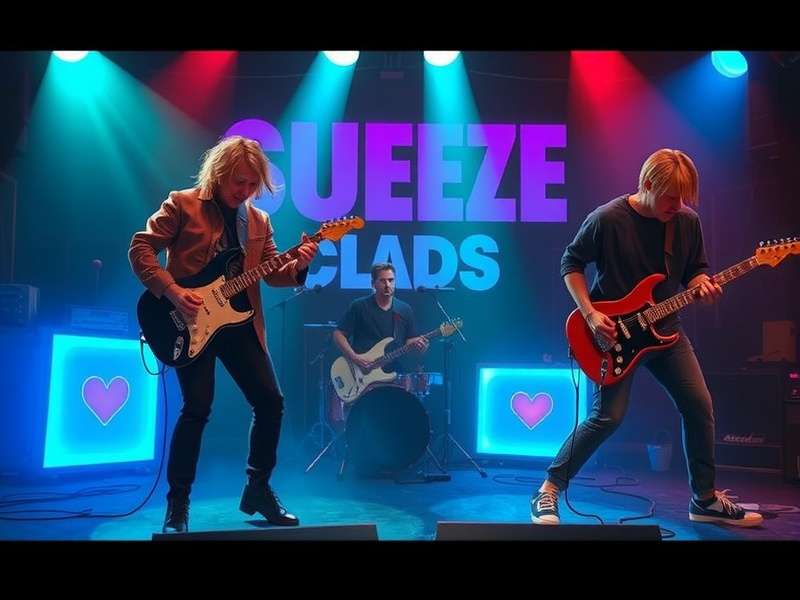 Fan-created collage of Squeeze Band memorabilia and game controllers