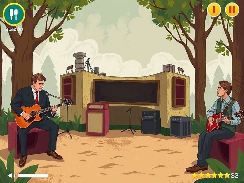 A band performing under the stars in an outback setting