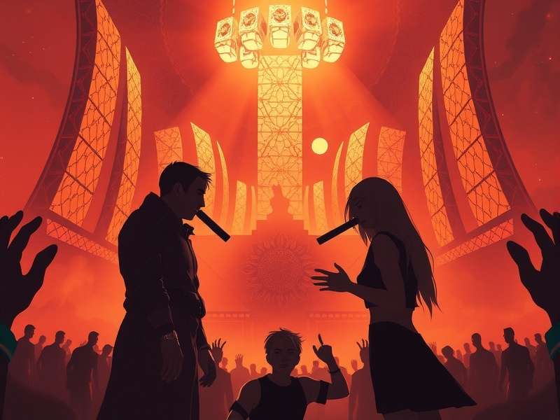 Screenshot of Triumph The Band gameplay showing a virtual concert scene