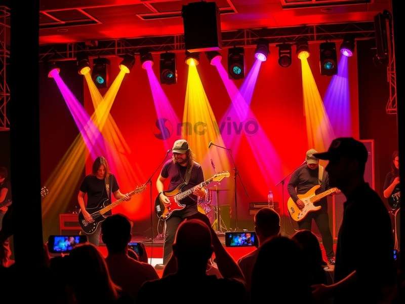 Dynamic live concert scene with crowd and stage lights