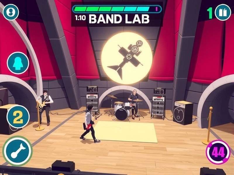 Band Lab digital audio workstation interface showing tracks and mixing controls