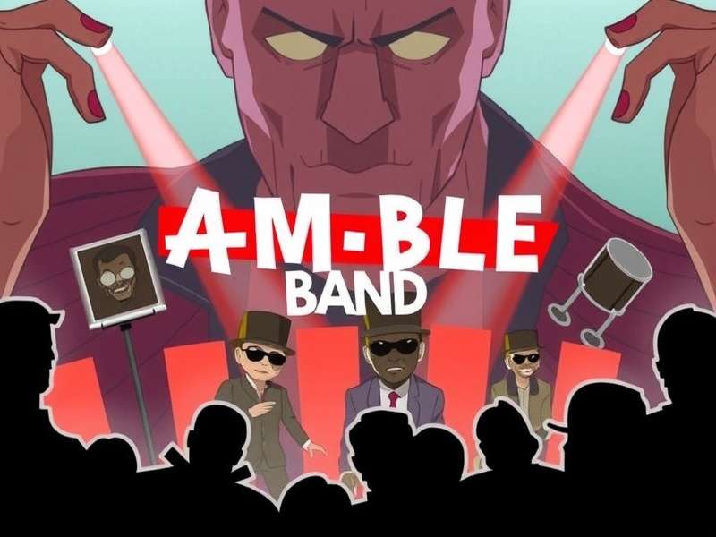 Amble Band gameplay screenshot showing a band performing on a virtual stage