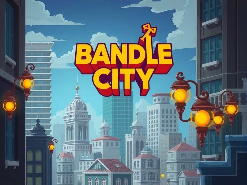 Vibrant cityscape of Bandle City with musical notes floating in the air