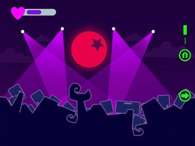 Screenshot from The Band game showing a virtual band performing on stage with dynamic lighting and crowd reactions