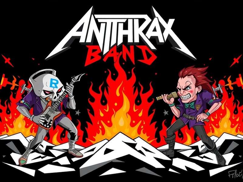 Anthrax band performing live on stage with intense energy