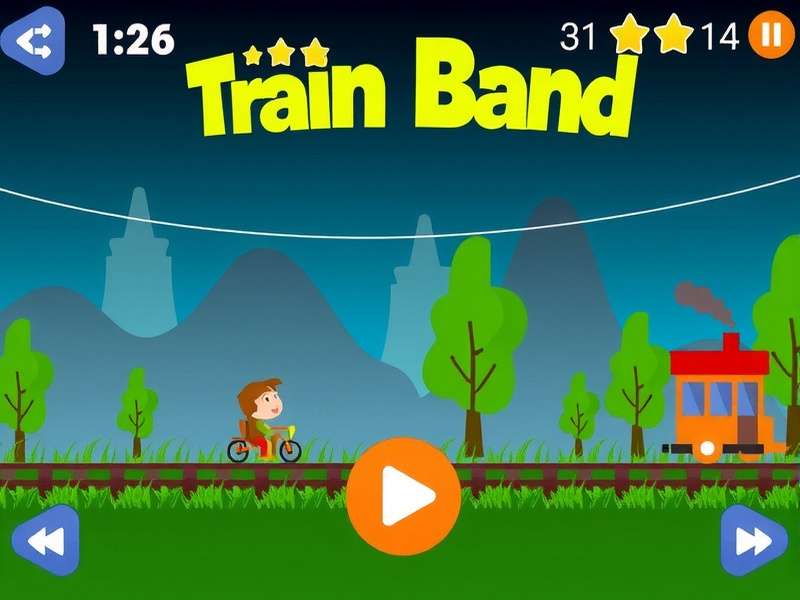 Train Band Gameplay Interface Showing Rhythm Notes and Scoring