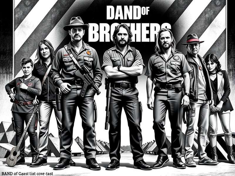 Band Of Brothers Cast ensemble — Easy Company soldiers in period uniform, depicting the iconic HBO series.