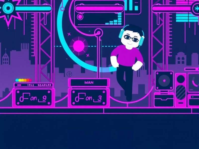 Modern music production studio with digital audio workstation and instruments