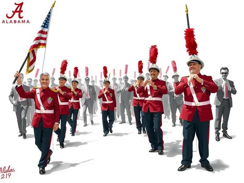Alabama Band performing live on stage with guitars and drums, vintage Southern rock atmosphere