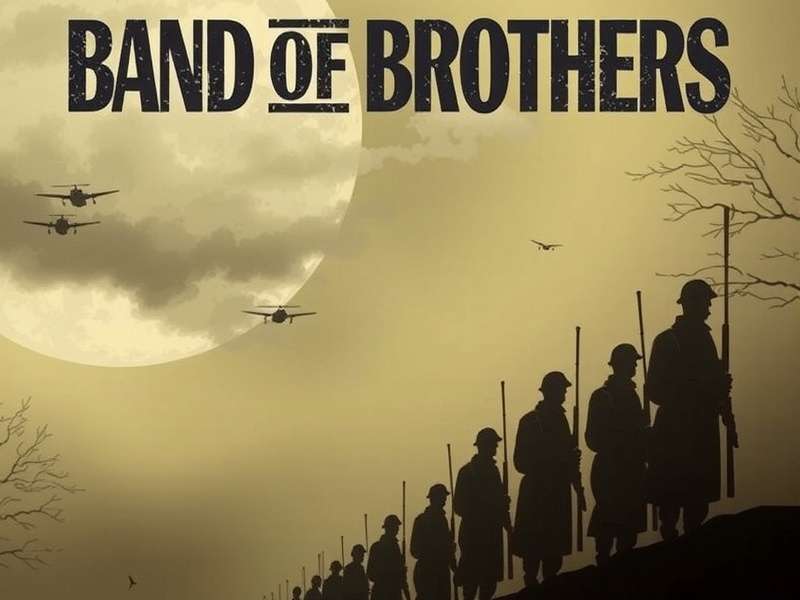 Band Of Brothers squad standing together in a dramatic battlefield landscape