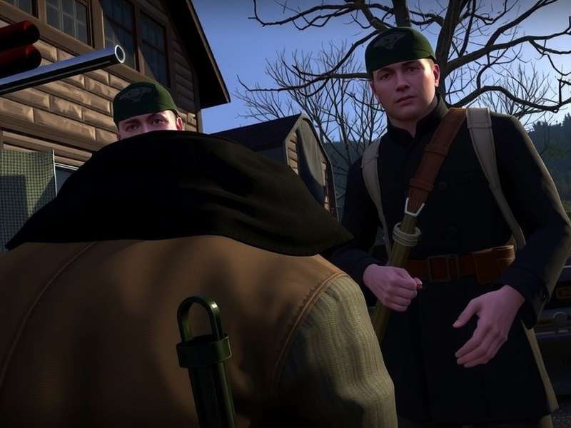 Band Of Brothers Scene — Exclusive in-game screenshot from the Bastogne Siege chapter, showing soldiers huddled in a frozen trench.