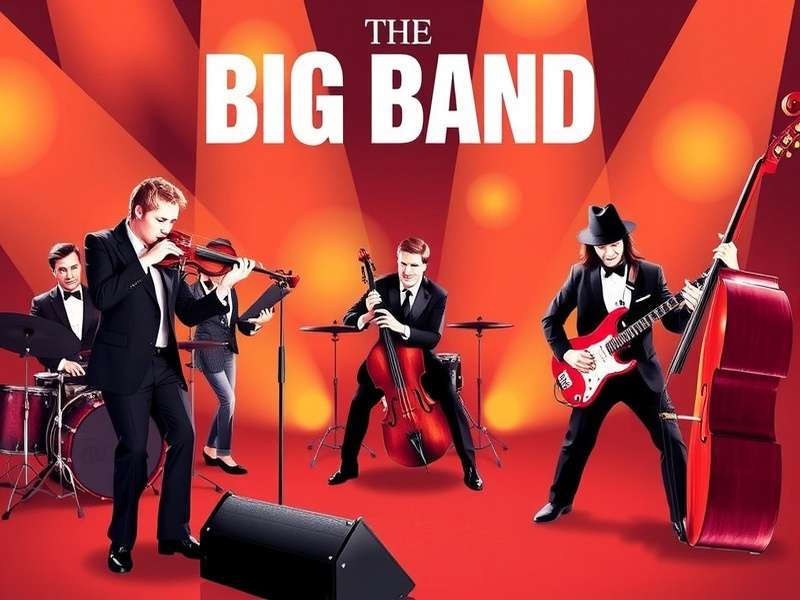 Big Band rhythm game stage performance with colourful lights and band characters