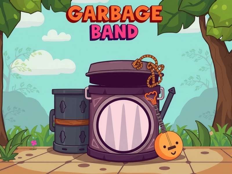Garbage Band members performing with upcycled instruments on stage in the UK