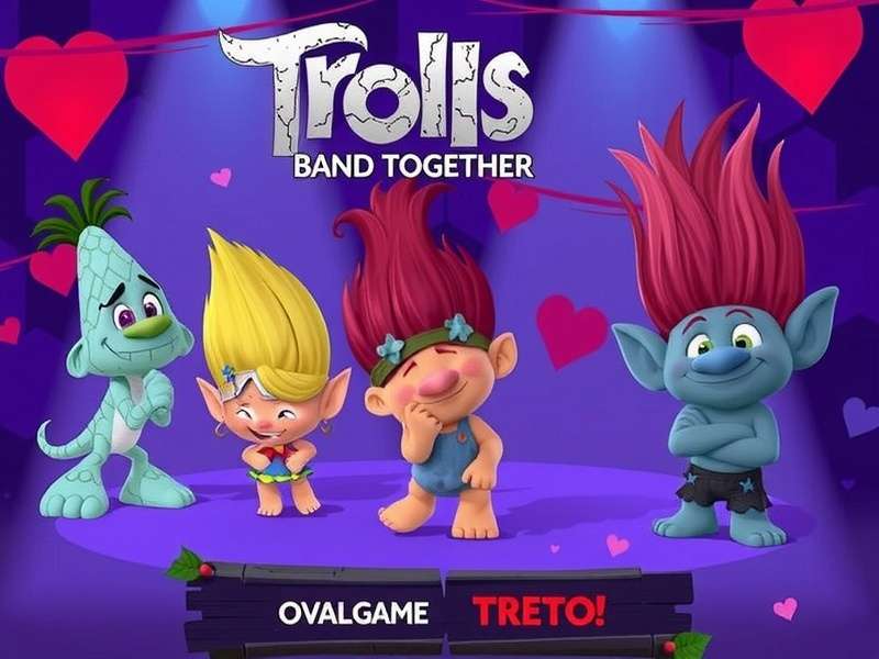 Trolls Band Together – Official game art showing Poppy and Branch with their band